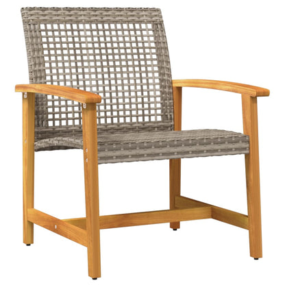 vidaXL Salon de jardin 5 pcs gris en résine tressée et bois d'acacia