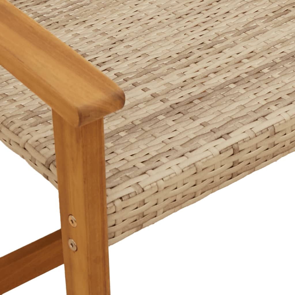vidaXL 5-tlg. Garten-Lounge-Set Beige Poly Rattan und Akazienholz