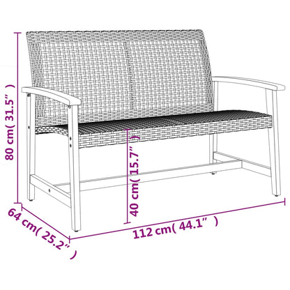 vidaXL 5-tlg. Garten-Lounge-Set Beige Poly Rattan und Akazienholz