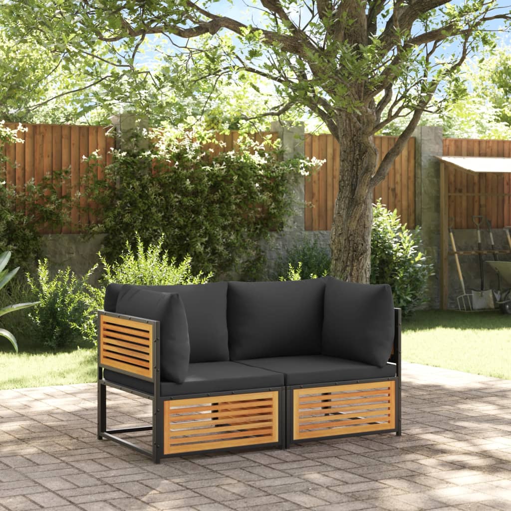 vidaXL Garten-Ecksofa mit Kissen Massivholz Akazie