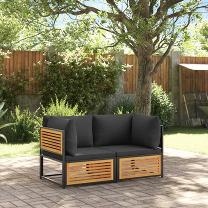 vidaXL Garten-Ecksofa mit Kissen Massivholz Akazie