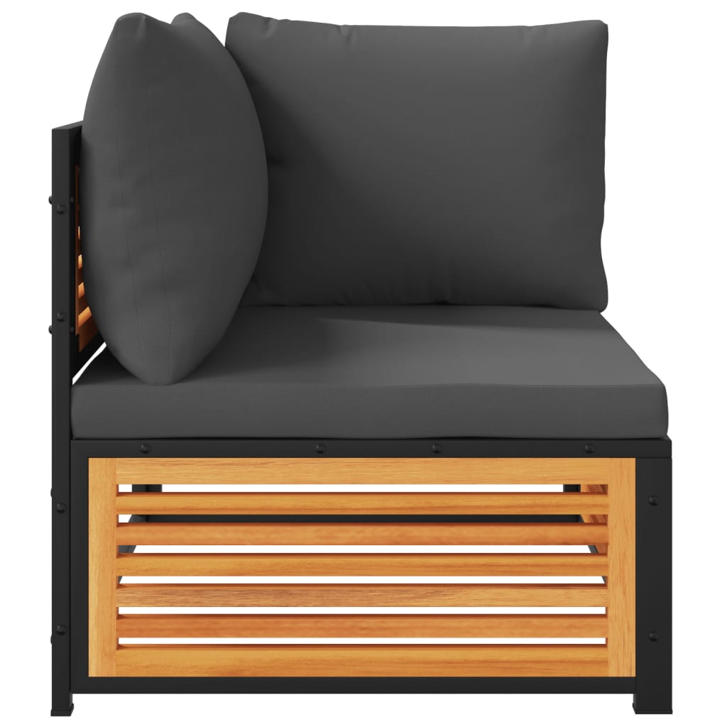 vidaXL Garten-Ecksofa mit Kissen Massivholz Akazie