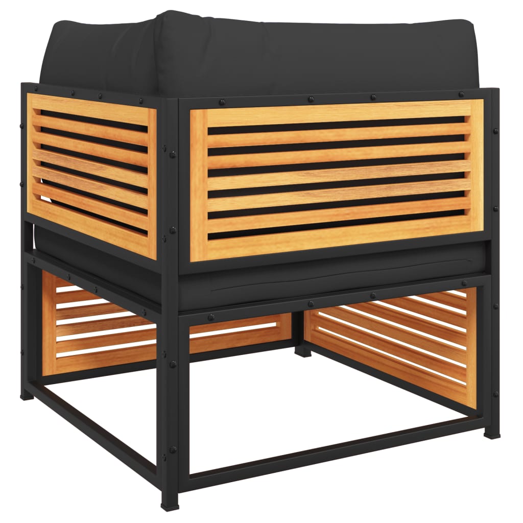 vidaXL Garten-Ecksofa mit Kissen Massivholz Akazie