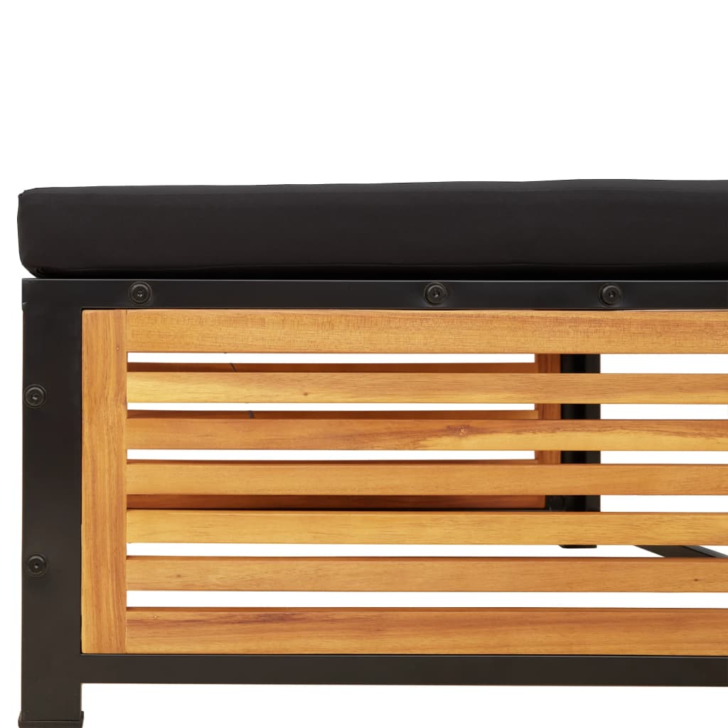 vidaXL Gartentisch mit Hocker Massivholz Akazie