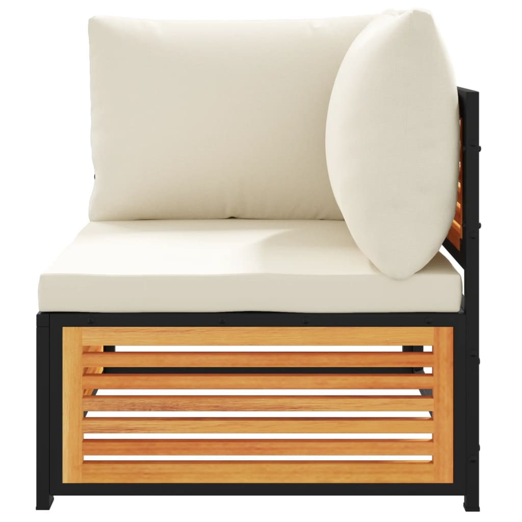 vidaXL Garten-Ecksofa mit Kissen Massivholz Akazie
