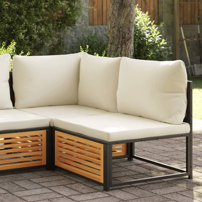 vidaXL Gartensessel ohne Armlehnen mit Kissen Massivholz Akazie