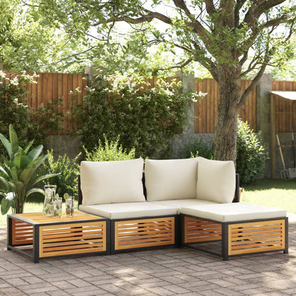 vidaXL Gartenhocker mit Kissen 68x68x30 cm Massivholz Akazie