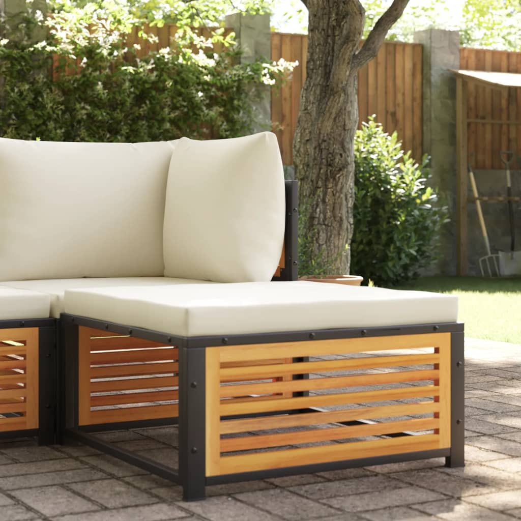 vidaXL Gartenhocker mit Kissen 68x68x30 cm Massivholz Akazie