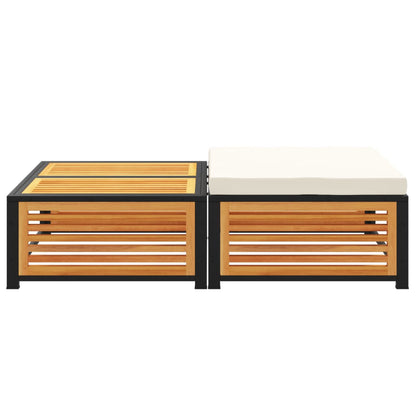 vidaXL Gartentisch mit Hocker Massivholz Akazie