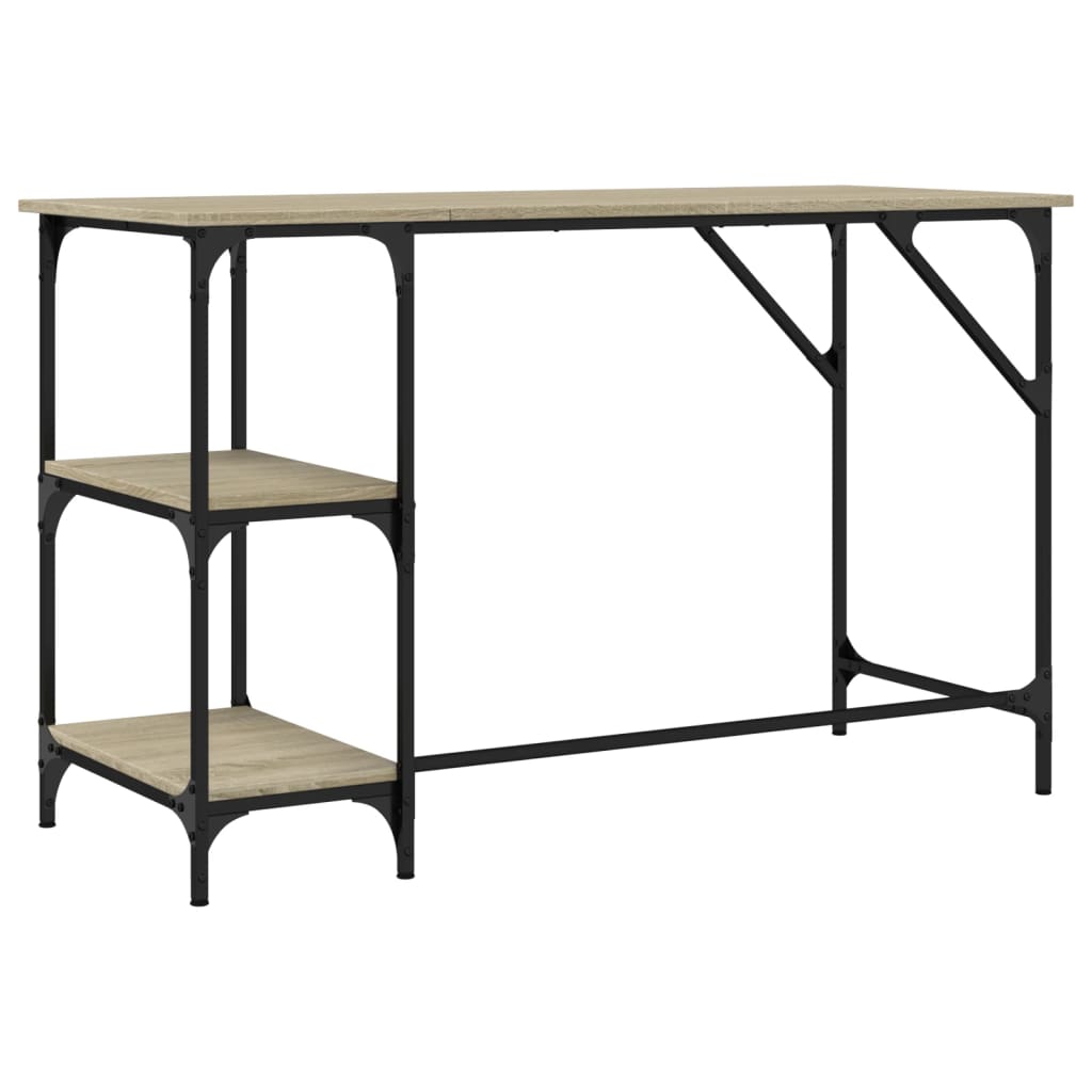 vidaXL Schreibtisch Sonoma-Eiche 120x50x75 cm Metall Holzwerkstoff