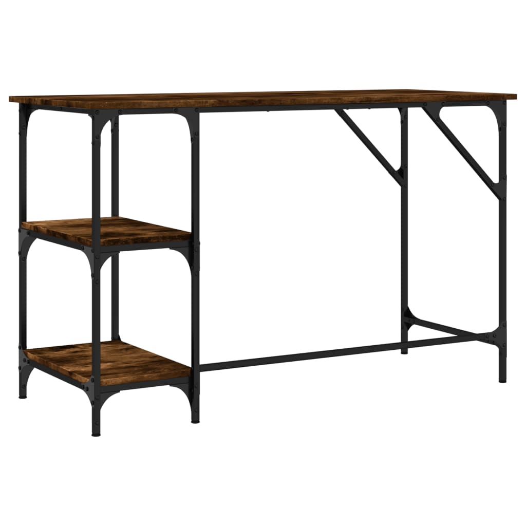 vidaXL Schreibtisch Räuchereiche 120x50x75 cm Metall Holzwerkstoff