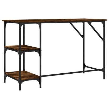 vidaXL Schreibtisch Räuchereiche 120x50x75 cm Metall Holzwerkstoff