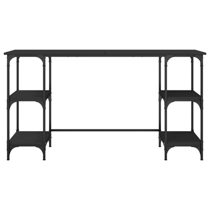vidaXL Schreibtisch Schwarz 140x50x75 cm Metall und Holzwerkstoff