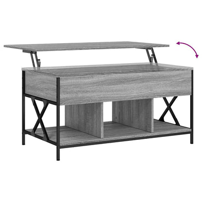 vidaXL Couchtisch Grau Sonoma 100x55x50 cm Holzwerkstoff und Metall