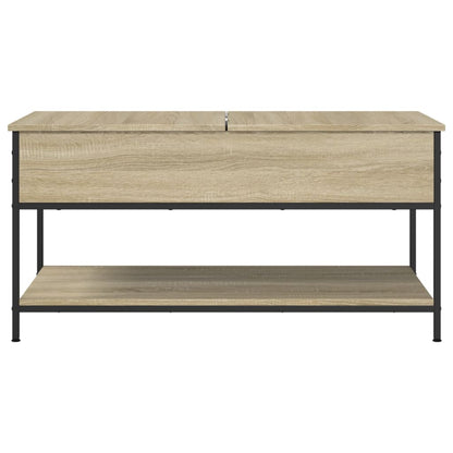 vidaXL Couchtisch Sonoma-Eiche 100x50x50 cm Holzwerkstoff und Metall