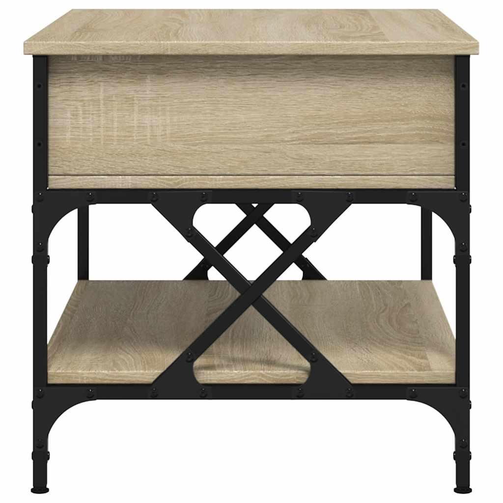 vidaXL Couchtisch Sonoma-Eiche 70x50x50 cm Holzwerkstoff und Metall