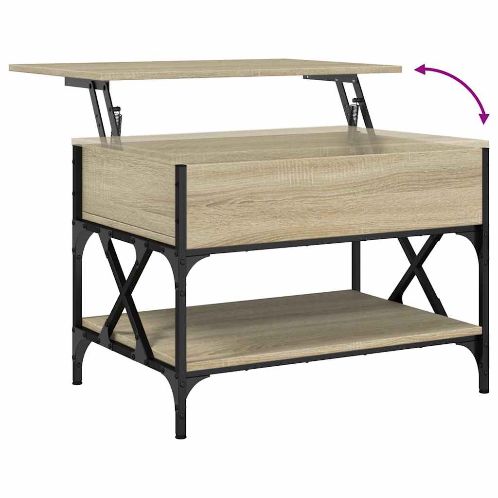 vidaXL Couchtisch Sonoma-Eiche 70x50x50 cm Holzwerkstoff und Metall