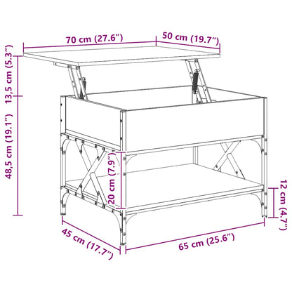 vidaXL Couchtisch Sonoma-Eiche 70x50x50 cm Holzwerkstoff und Metall