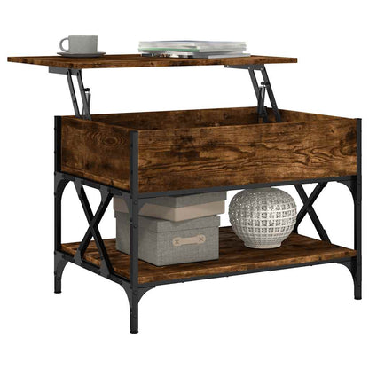 vidaXL Couchtisch Räuchereiche 70x50x50 cm Holzwerkstoff und Metall