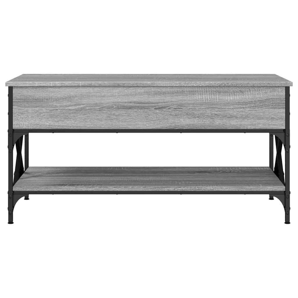 vidaXL Table basse gris Sonoma 100x50x50 cm en bois d'ingénierie et métal