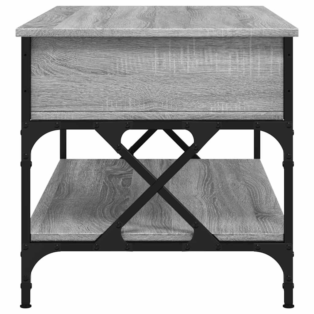 vidaXL Table basse gris Sonoma 100x50x50 cm en bois d'ingénierie et métal