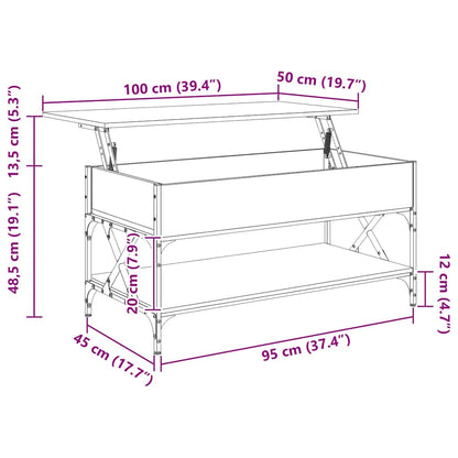 vidaXL Table basse gris Sonoma 100x50x50 cm en bois d'ingénierie et métal