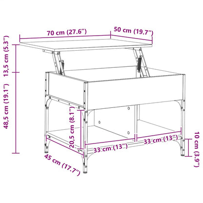 vidaXL Couchtisch Schwarz 70x50x50 cm Holzwerkstoff und Metall