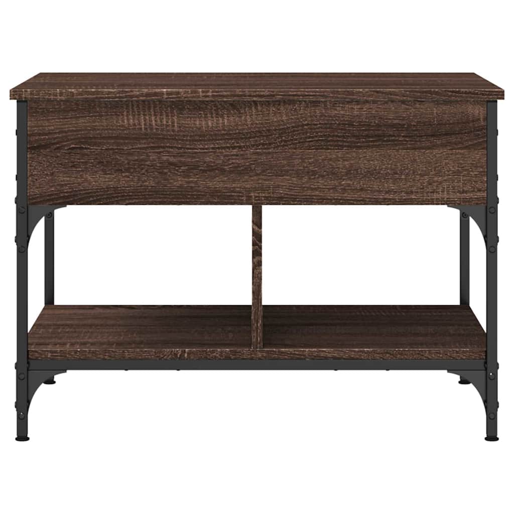 vidaXL Couchtisch Braun Eichen-Optik 70x50x50 cm Holzwerkstoff Metall