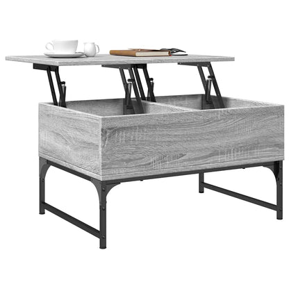 vidaXL Table basse grise Sonoma 70x50x40 cm, bois d'ingénierie et métal