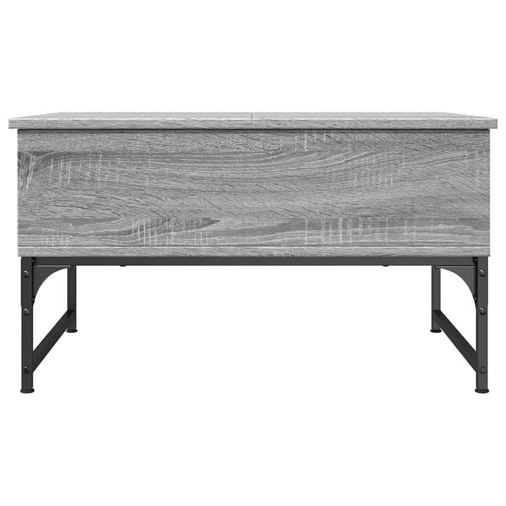 vidaXL Table basse grise Sonoma 70x50x40 cm, bois d'ingénierie et métal