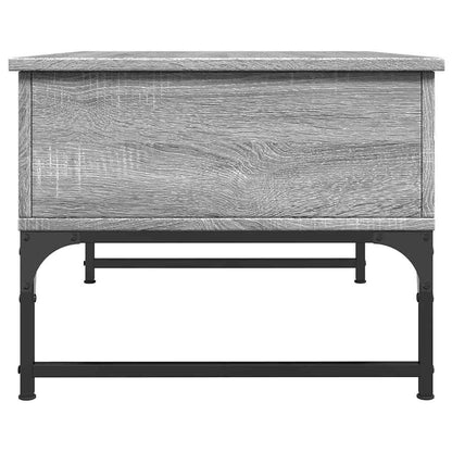 vidaXL Table basse grise Sonoma 70x50x40 cm, bois d'ingénierie et métal