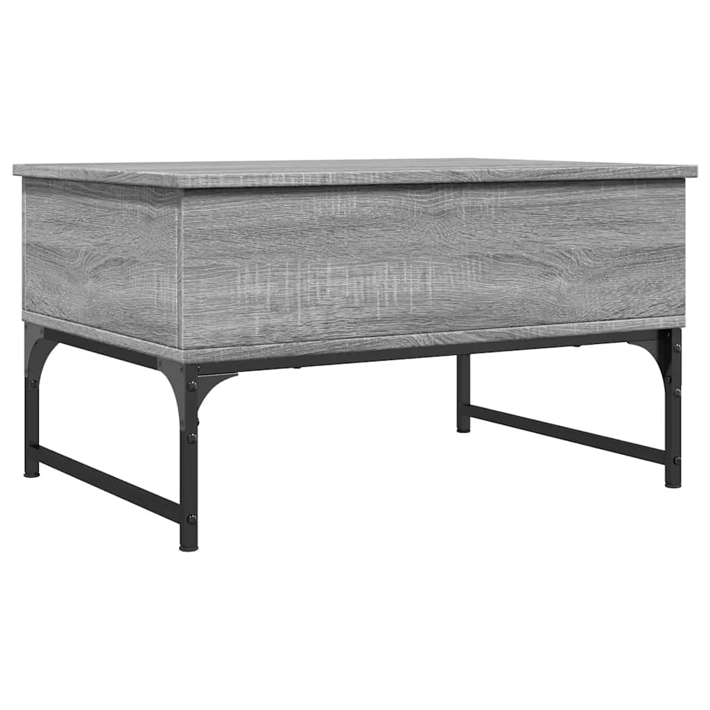 vidaXL Table basse grise Sonoma 70x50x40 cm, bois d'ingénierie et métal