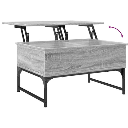 vidaXL Table basse grise Sonoma 70x50x40 cm, bois d'ingénierie et métal