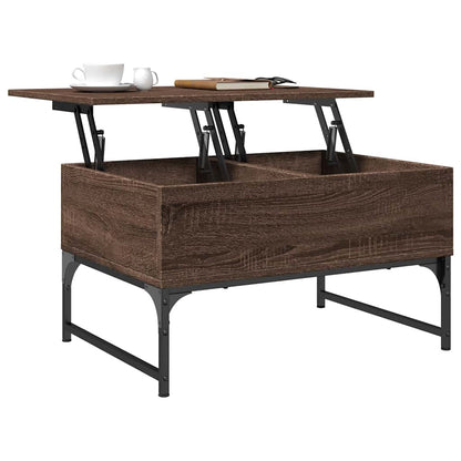 vidaXL Couchtisch Braun Eichen-Optik 70x50x40 cm Holzwerkstoff Metall