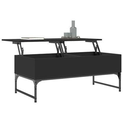 vidaXL Table basse noire 100x50x40 cm, bois d'ingénierie et métal