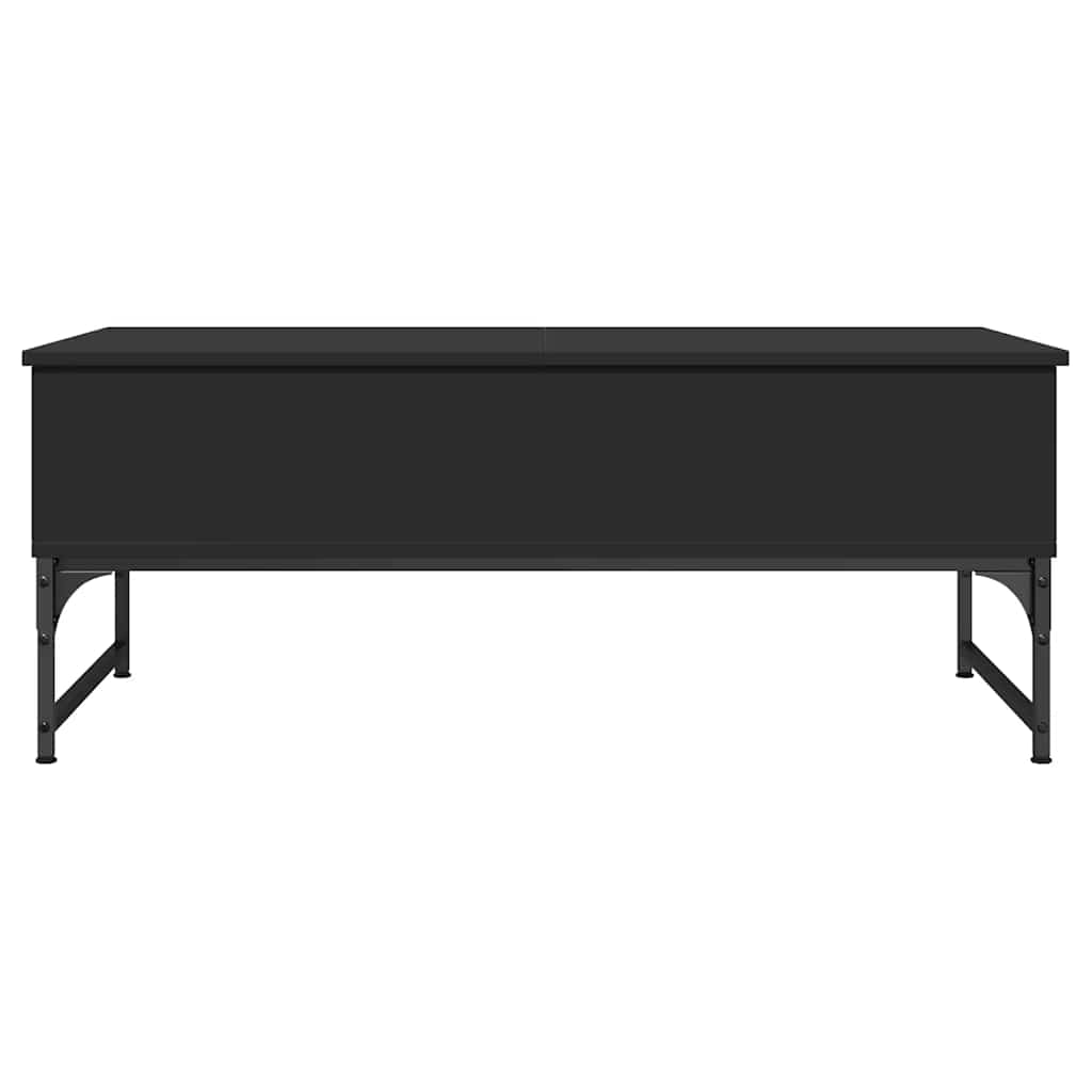vidaXL Table basse noire 100x50x40 cm, bois d'ingénierie et métal
