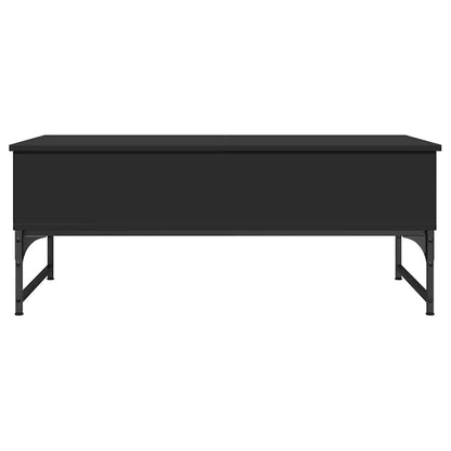 vidaXL Table basse noire 100x50x40 cm, bois d'ingénierie et métal