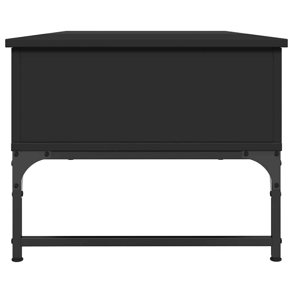 vidaXL Table basse noire 100x50x40 cm, bois d'ingénierie et métal