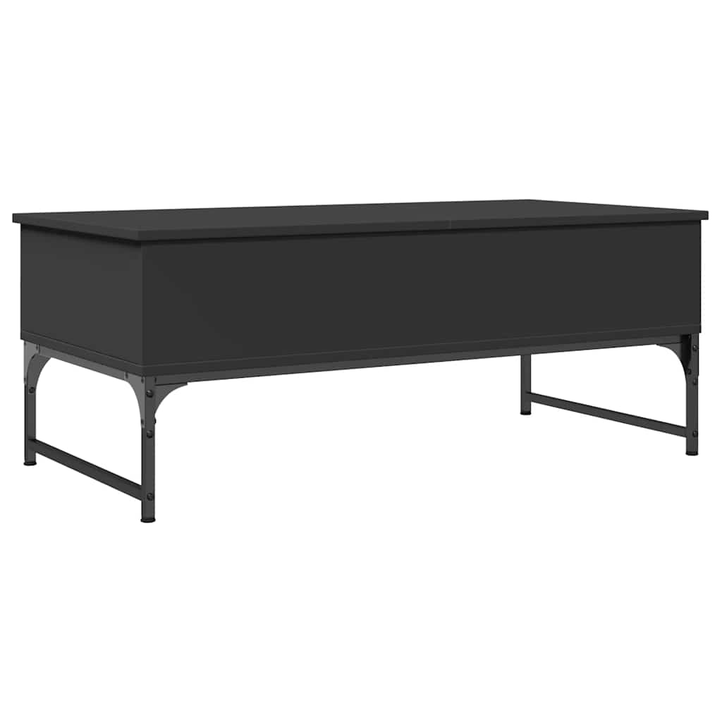 vidaXL Table basse noire 100x50x40 cm, bois d'ingénierie et métal