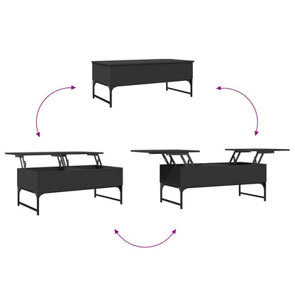vidaXL Table basse noire 100x50x40 cm, bois d'ingénierie et métal