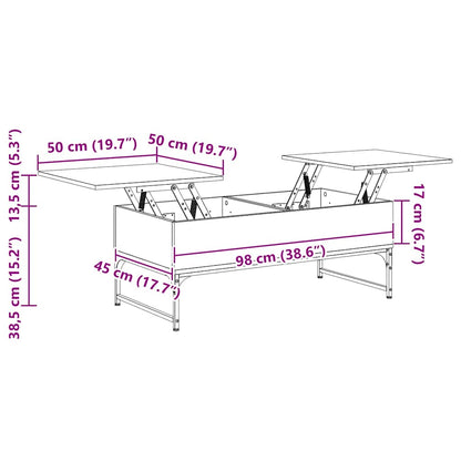 vidaXL Couchtisch Grau Sonoma 100x50x40 cm Holzwerkstoff und Metall