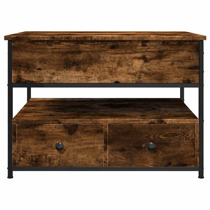 vidaXL Couchtisch Räuchereiche 70x50x50 cm Holzwerkstoff und Metall
