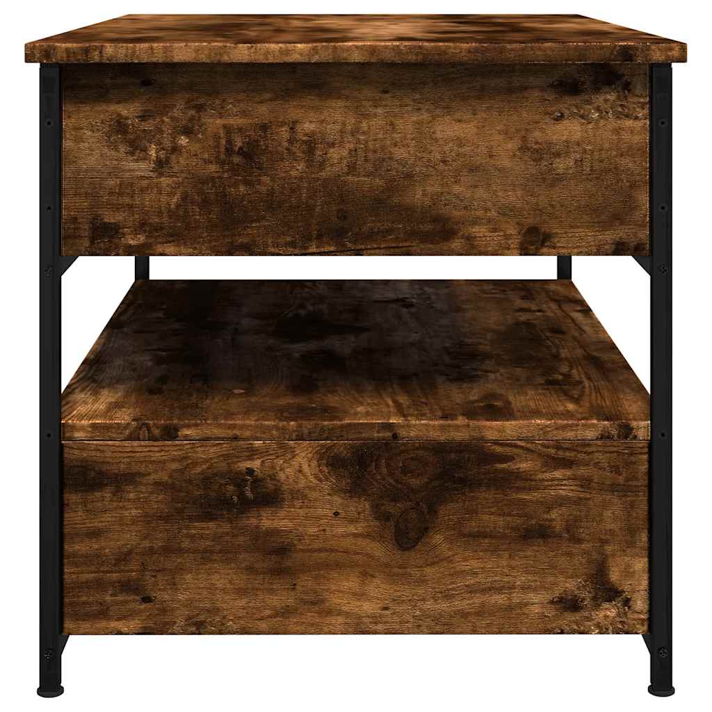 vidaXL Couchtisch Räuchereiche 70x50x50 cm Holzwerkstoff und Metall
