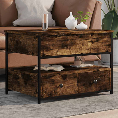 vidaXL Couchtisch Räuchereiche 70x50x50 cm Holzwerkstoff und Metall