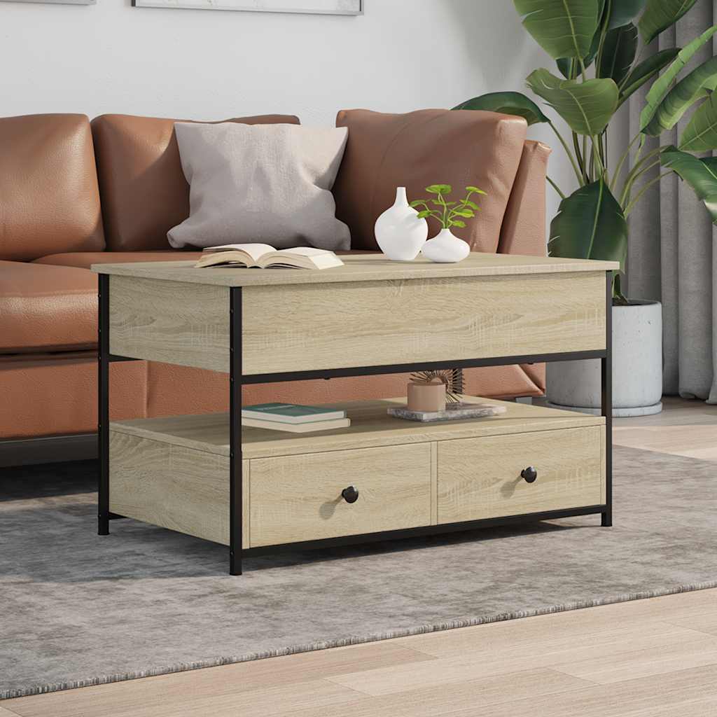 vidaXL Couchtisch Sonoma-Eiche 85x50x50 cm Holzwerkstoff und Metall