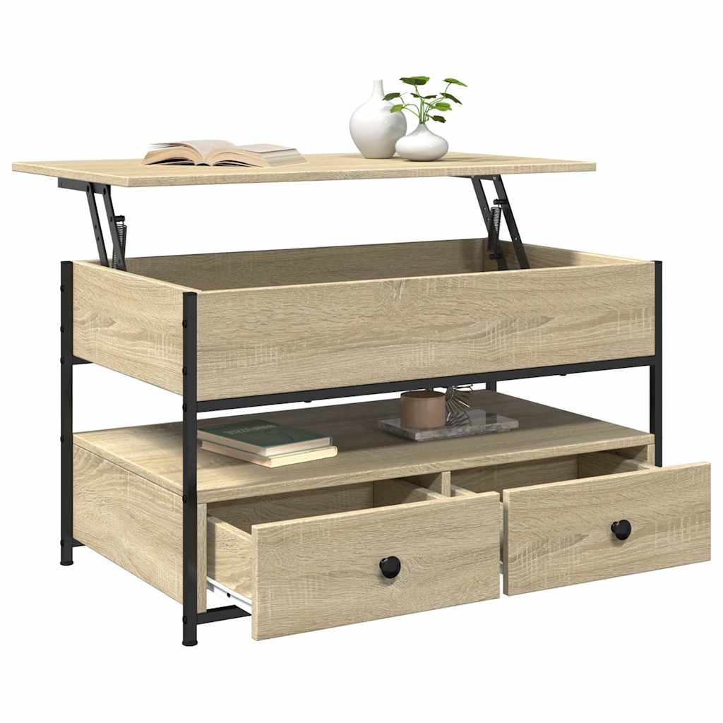 vidaXL Couchtisch Sonoma-Eiche 85x50x50 cm Holzwerkstoff und Metall