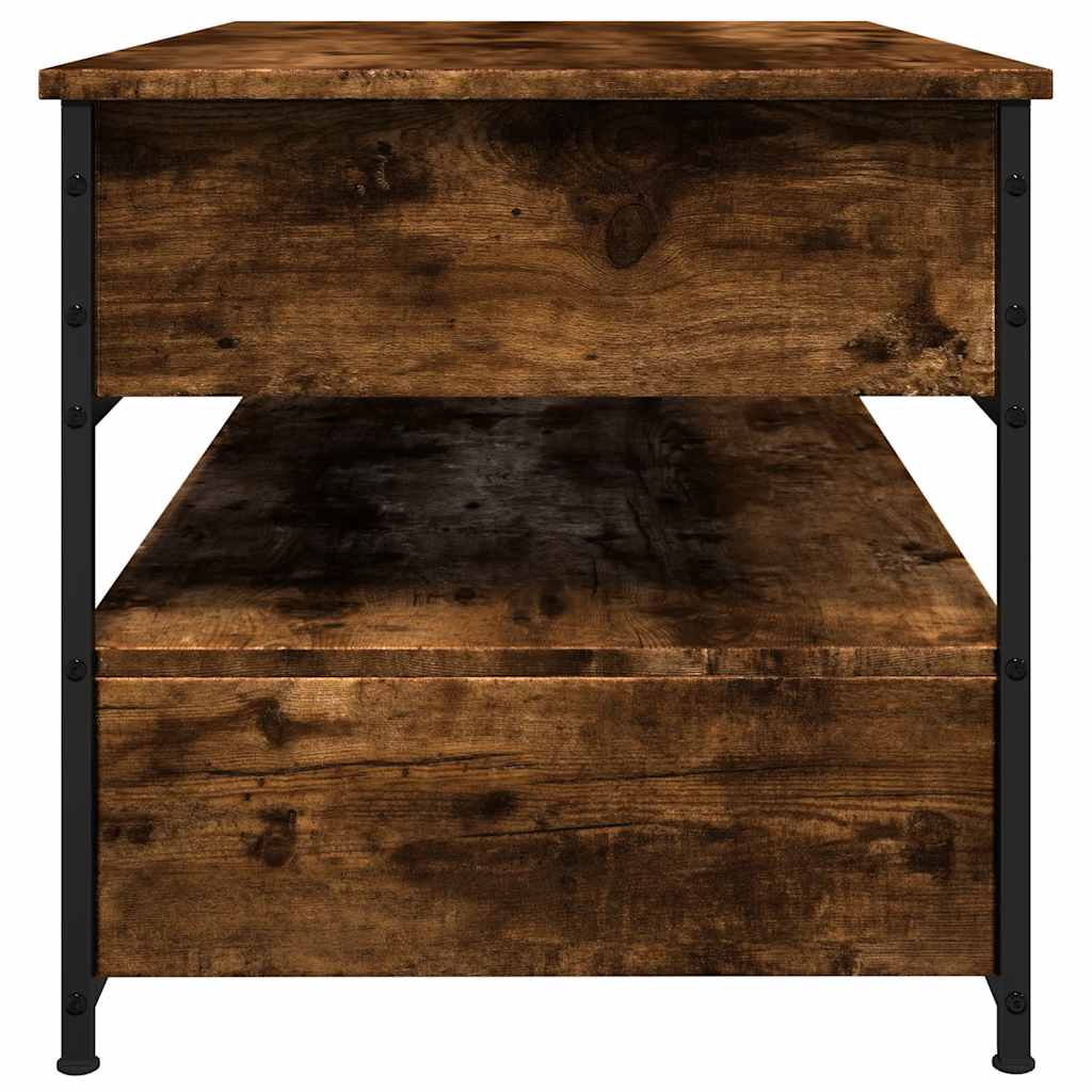 vidaXL Table basse chêne fumé 85x50x50 cm, bois d'ingénierie et métal