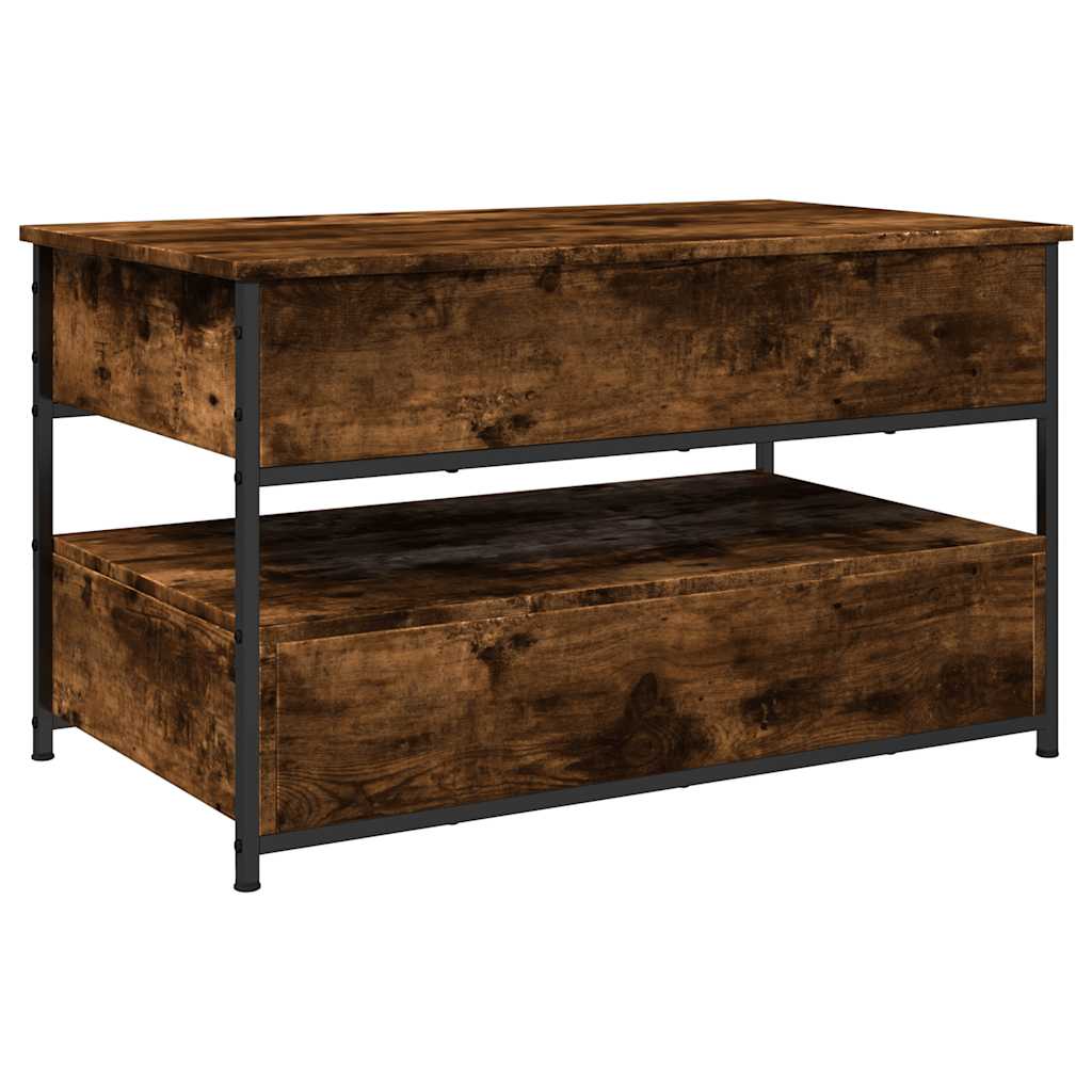 vidaXL Table basse chêne fumé 85x50x50 cm, bois d'ingénierie et métal
