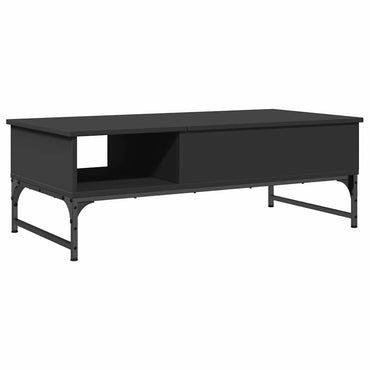 vidaXL Table basse noire 100x50x35 cm en bois d'ingénierie et métal