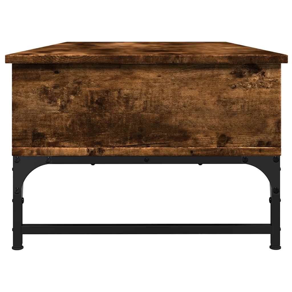 vidaXL Table basse chêne fumé 100x50x35 cm bois d'ingénierie et métal
